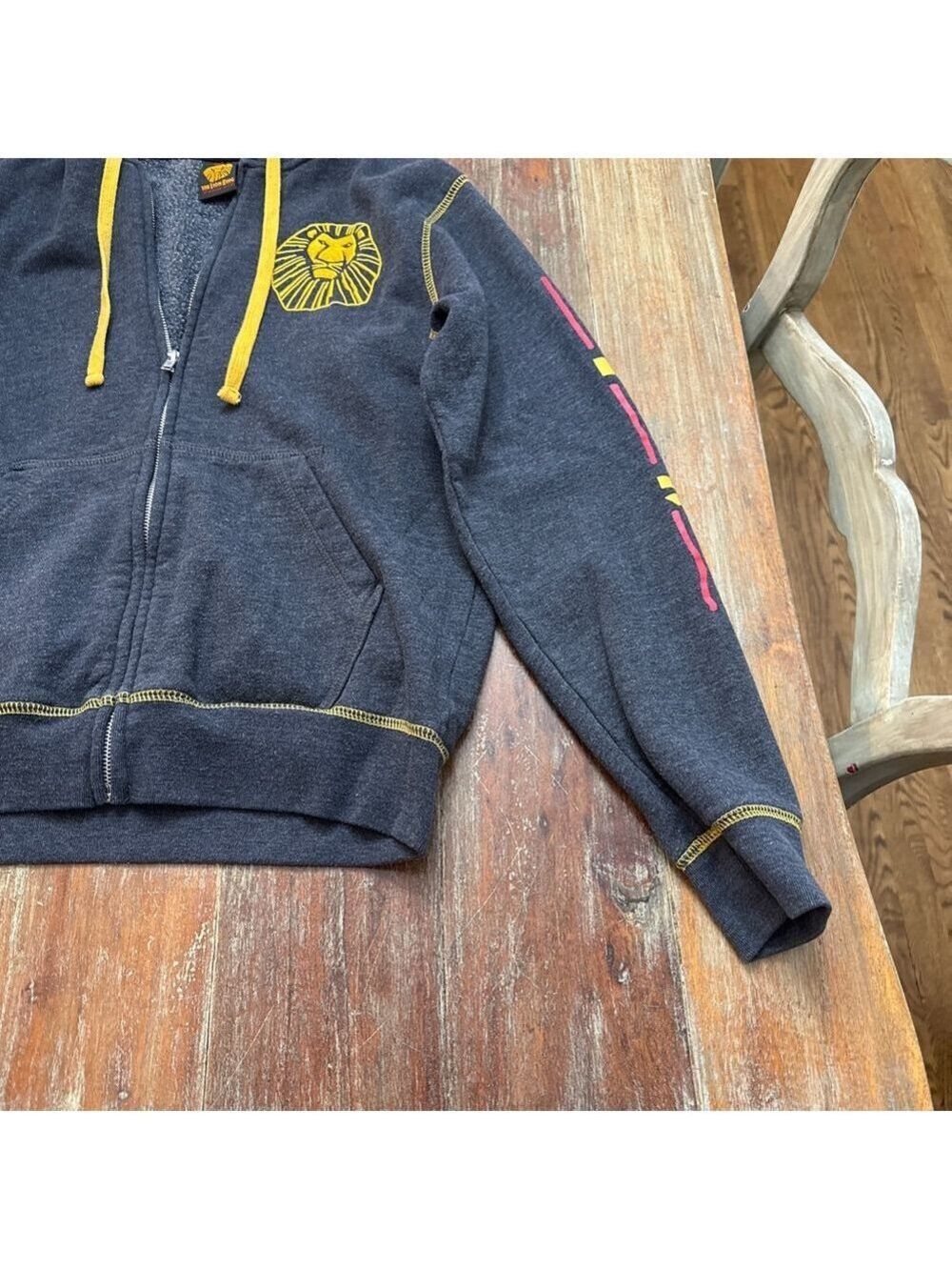 Disney The Lion King Broadway Full Zip Hoodie Gray Yellow XS - Picture 4 of 10